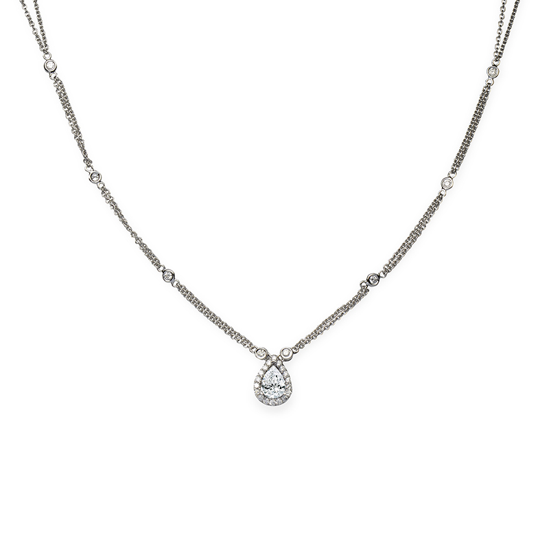 Solitairs Halsketting Wit Goud 18 Karaat - K31553XY01
