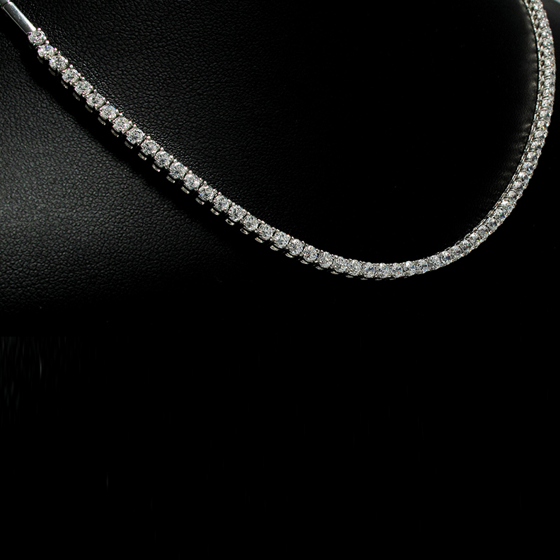 Solitairs Halsketting Wit Goud 18 Karaat - NCL0088HALF