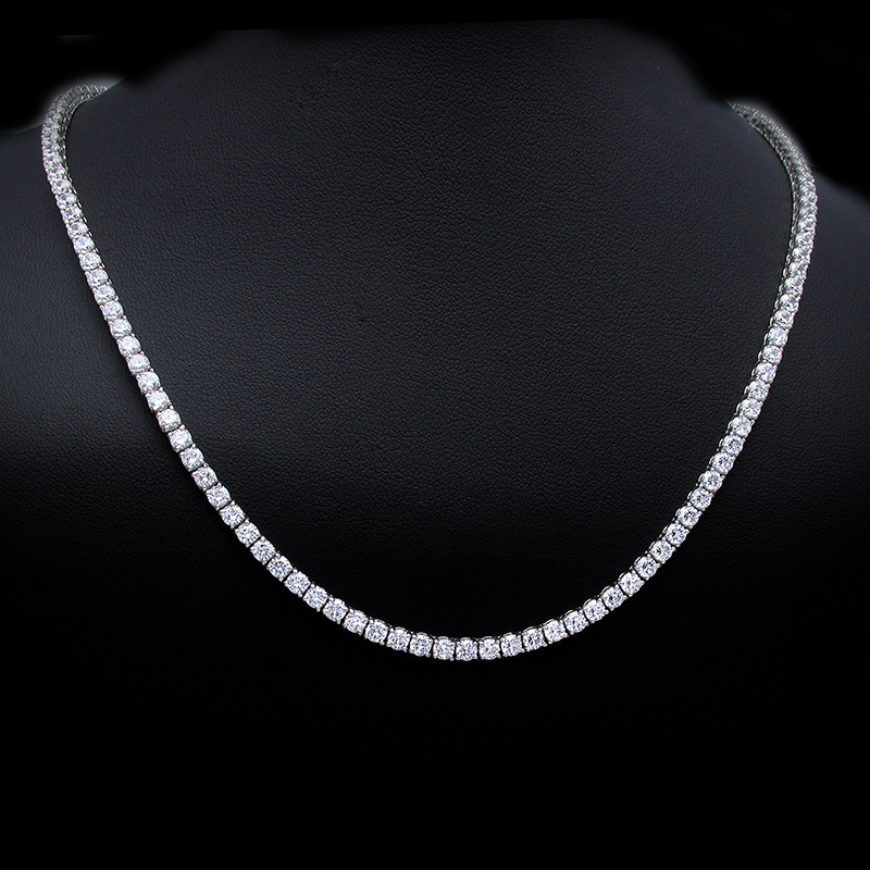 Solitairs Halsketting Wit Goud 18 Karaat - NCL0088