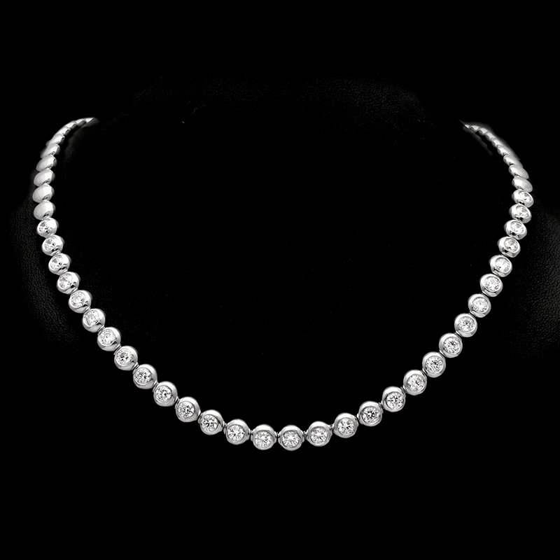 Solitairs Halsketting Wit Goud 18 Karaat - NCL0091
