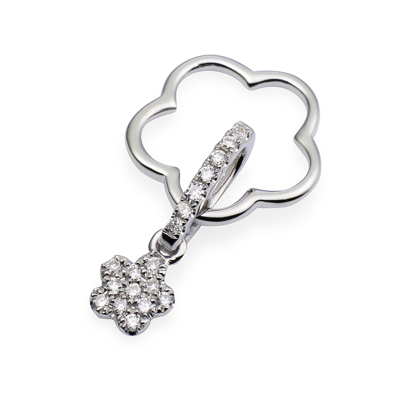 Solitairs Hanger Wit Goud 18 Karaat - P0709D