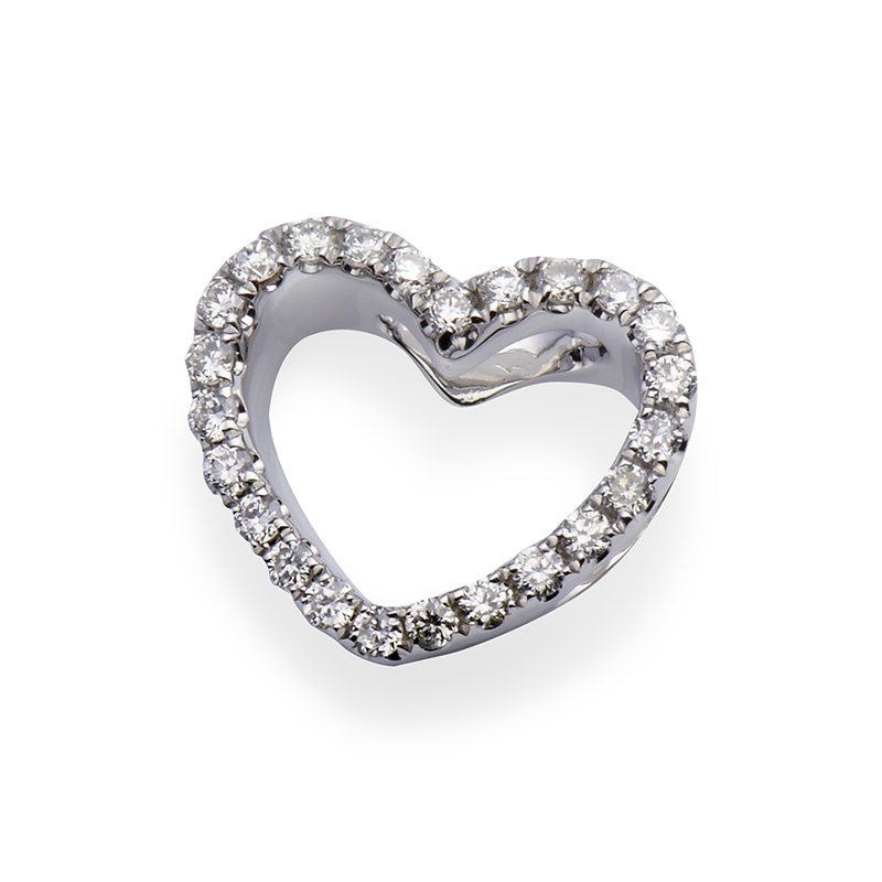 Solitairs Hanger Wit Goud 18 Karaat - P0712D
